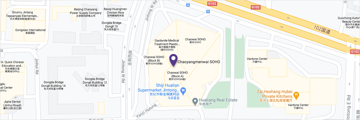 주소 : Rm 1022, Building B, Chaowai SOHO Tower, No.B-6, Chaowai street, Chaoyang District, Beijing, China, 100020